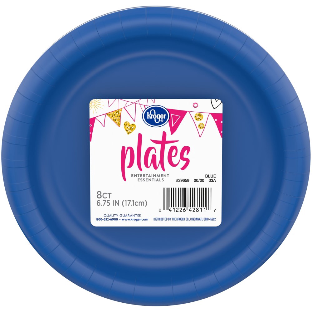 slide 2 of 4, Kroger Entertainment Essentials Paper Plates - Blue, 8 ct