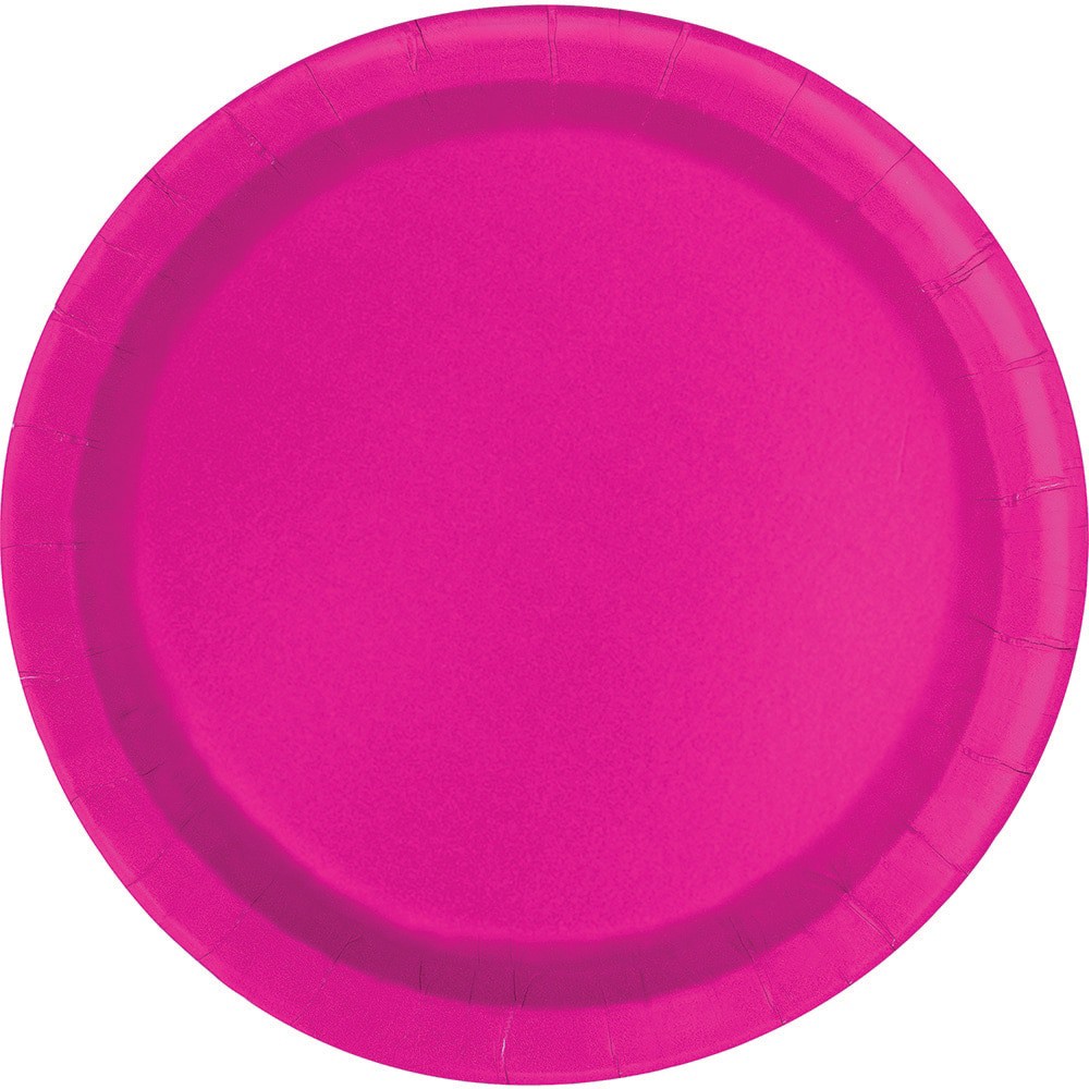 slide 2 of 2, Kroger Entertainment Essentials Disposable Plates - 8 Pk - Shocking Pink, 9 in