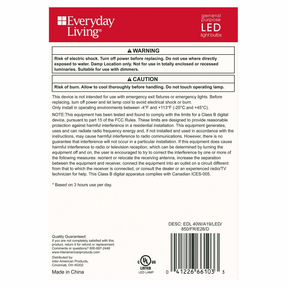slide 2 of 4, Everyday Living 5.6-Watt (40-Watt) A19 Led Light Bulbs, 4 ct