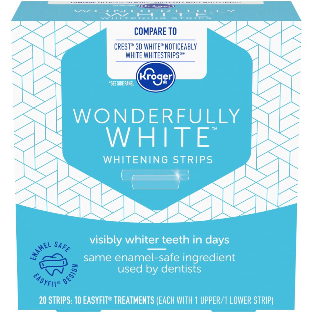 slide 2 of 3, Kroger Wonderfully White Whitening Strips, 10 ct