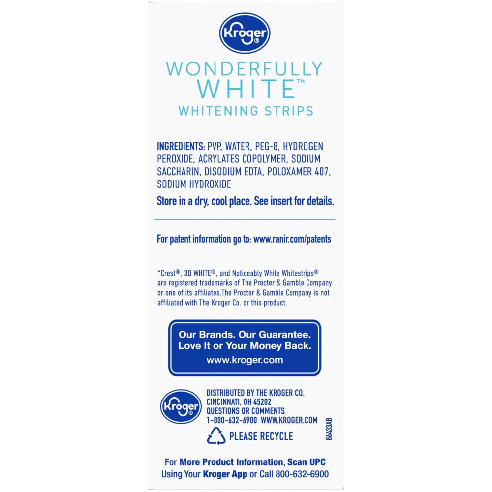 slide 3 of 3, Kroger Wonderfully White Whitening Strips, 10 ct