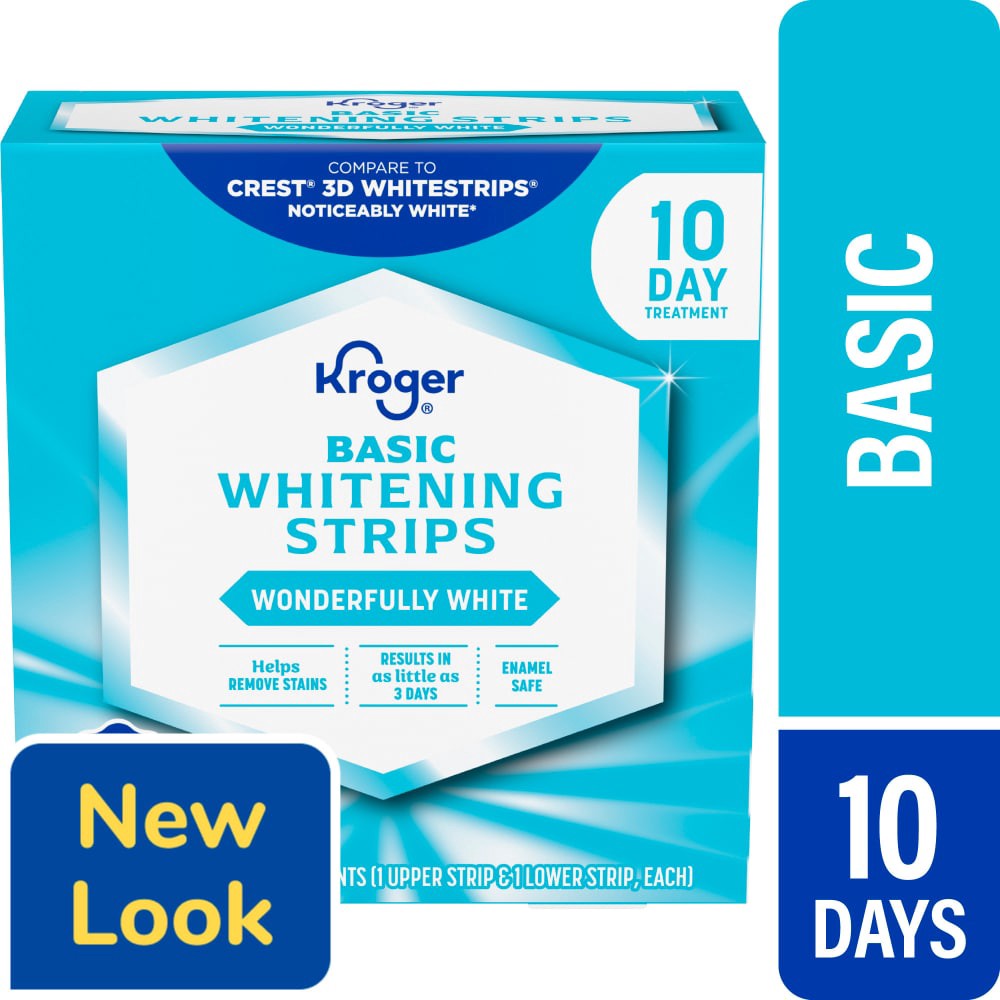 slide 3 of 5, Kroger Wonderfully White Whitening Strips, 10 ct