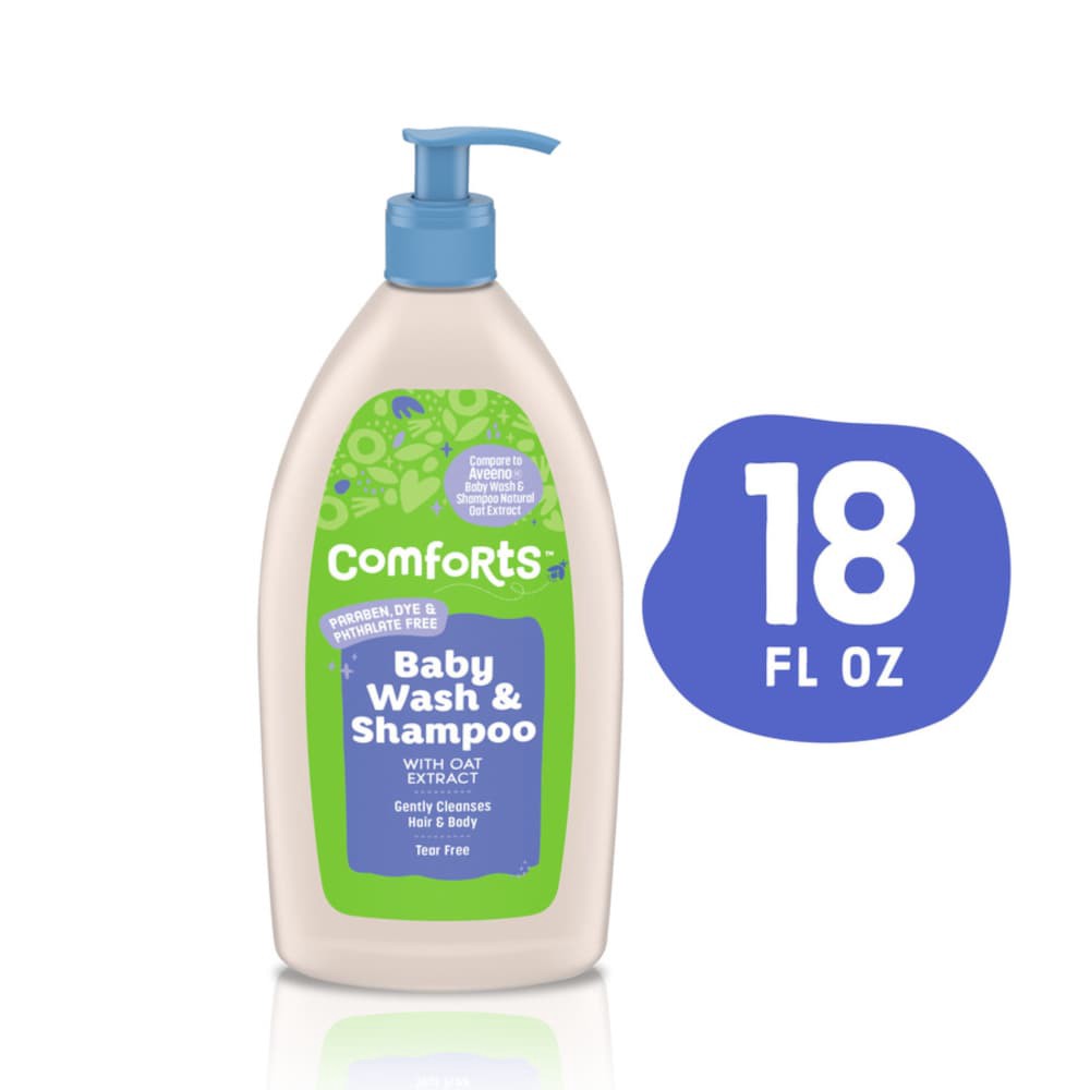 slide 4 of 4, Comforts Baby Wash & Shampoo, 18 fl oz