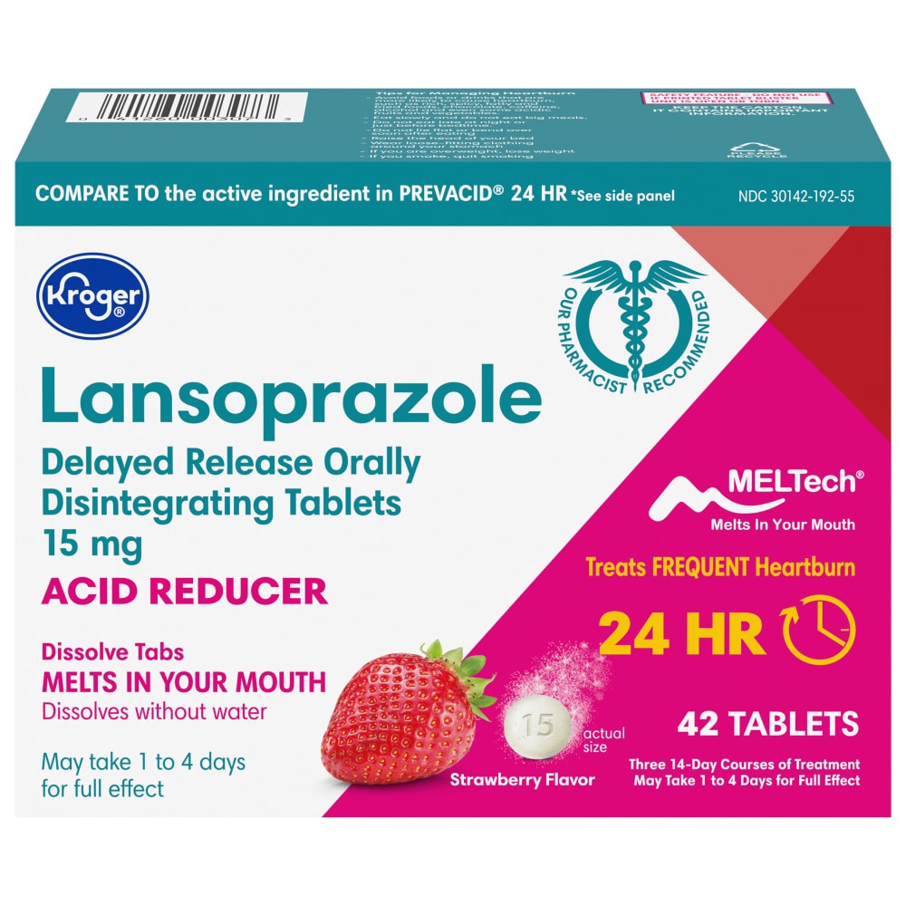 slide 2 of 3, Kroger Lansoprazole Acid Reducer Tablets, 42 ct