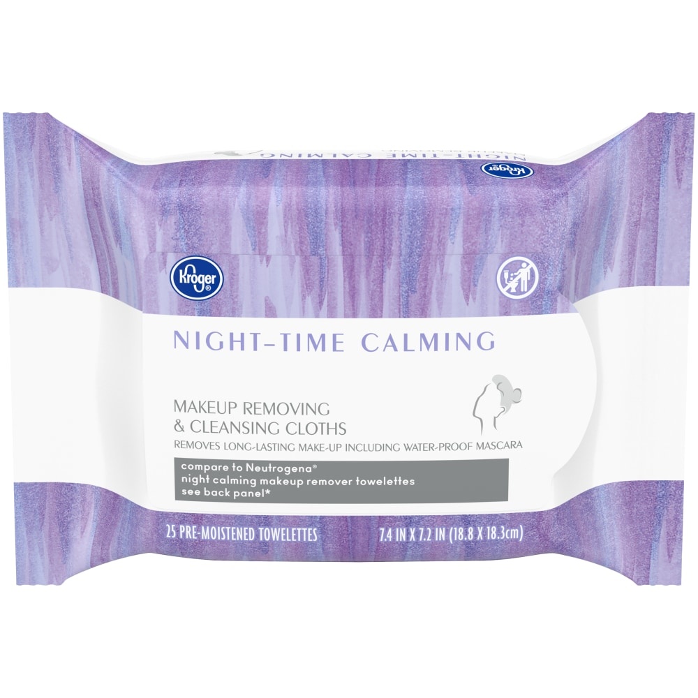 slide 1 of 2, Kroger Night-Time Calming Makeup Removing & Cleansing Cloths, 25 ct