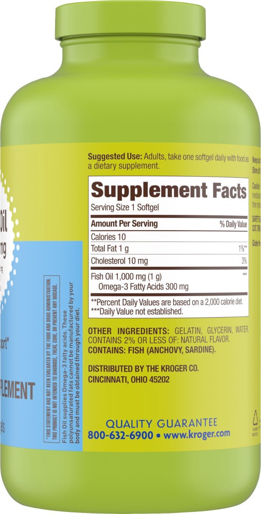 slide 3 of 3, Kroger Fish Oil 1000Mg, 400 ct