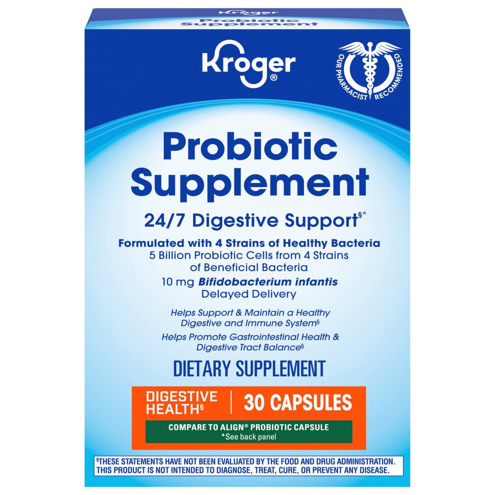 slide 3 of 3, Kroger Probiotic Daily Supplement, 30 ct