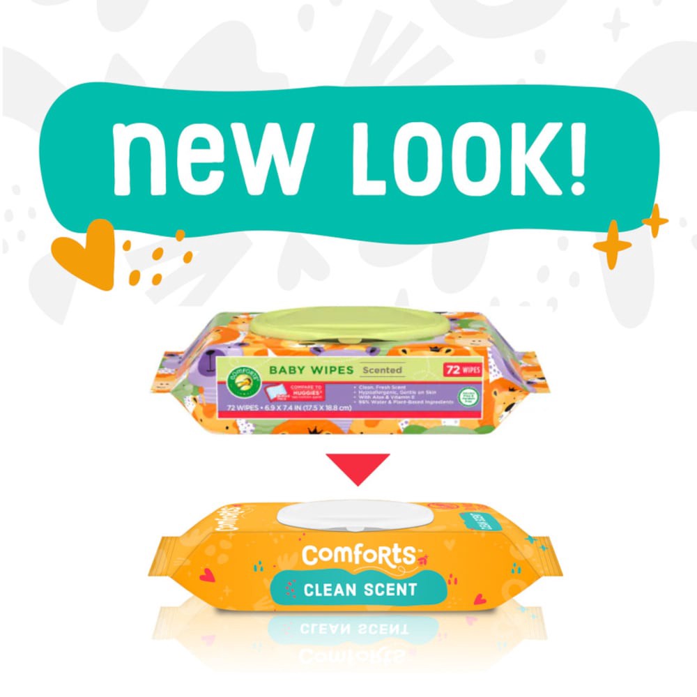 slide 5 of 5, Comforts Clean Fresh Scent Baby Wipes, 72 ct