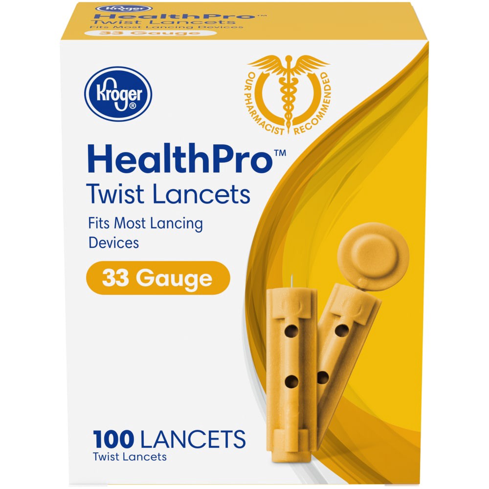 slide 2 of 3, Kroger Healthpro 33 Gauge Twist Lancets, 100 ct