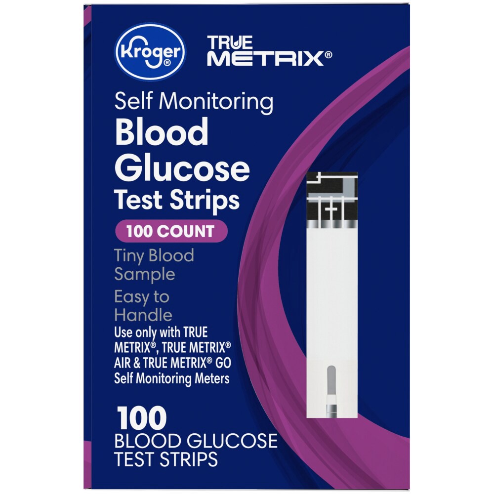 slide 3 of 3, Kroger True Metrix Self Monitoring Blood Glucose Test Strips, 100 ct