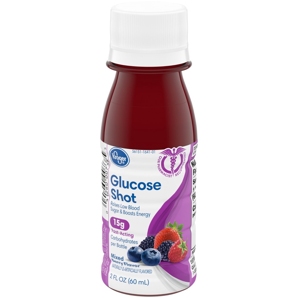 slide 3 of 3, Kroger Mixed Berry Flavored Glucose Shot - 2 fl oz, 2 fl oz