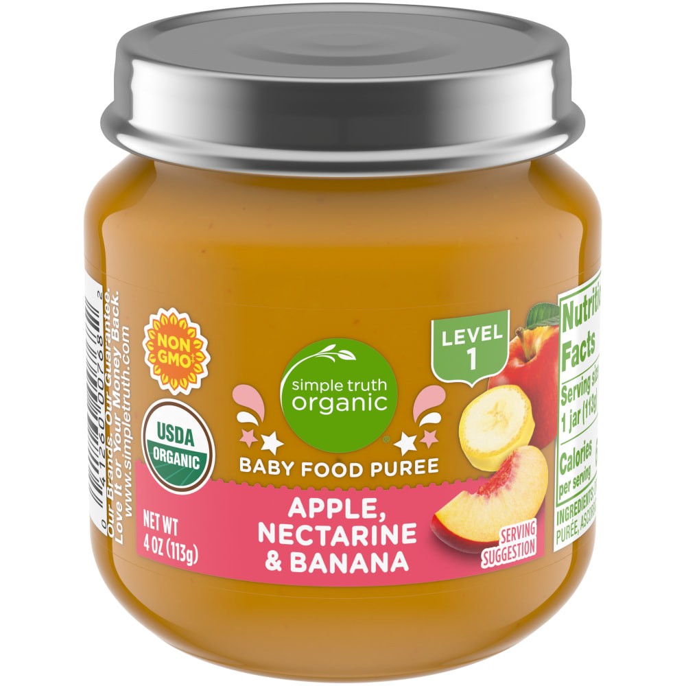 slide 2 of 3, Simple Truth Organic Apple Nectarine And Banana Baby Food Jar, 4 oz