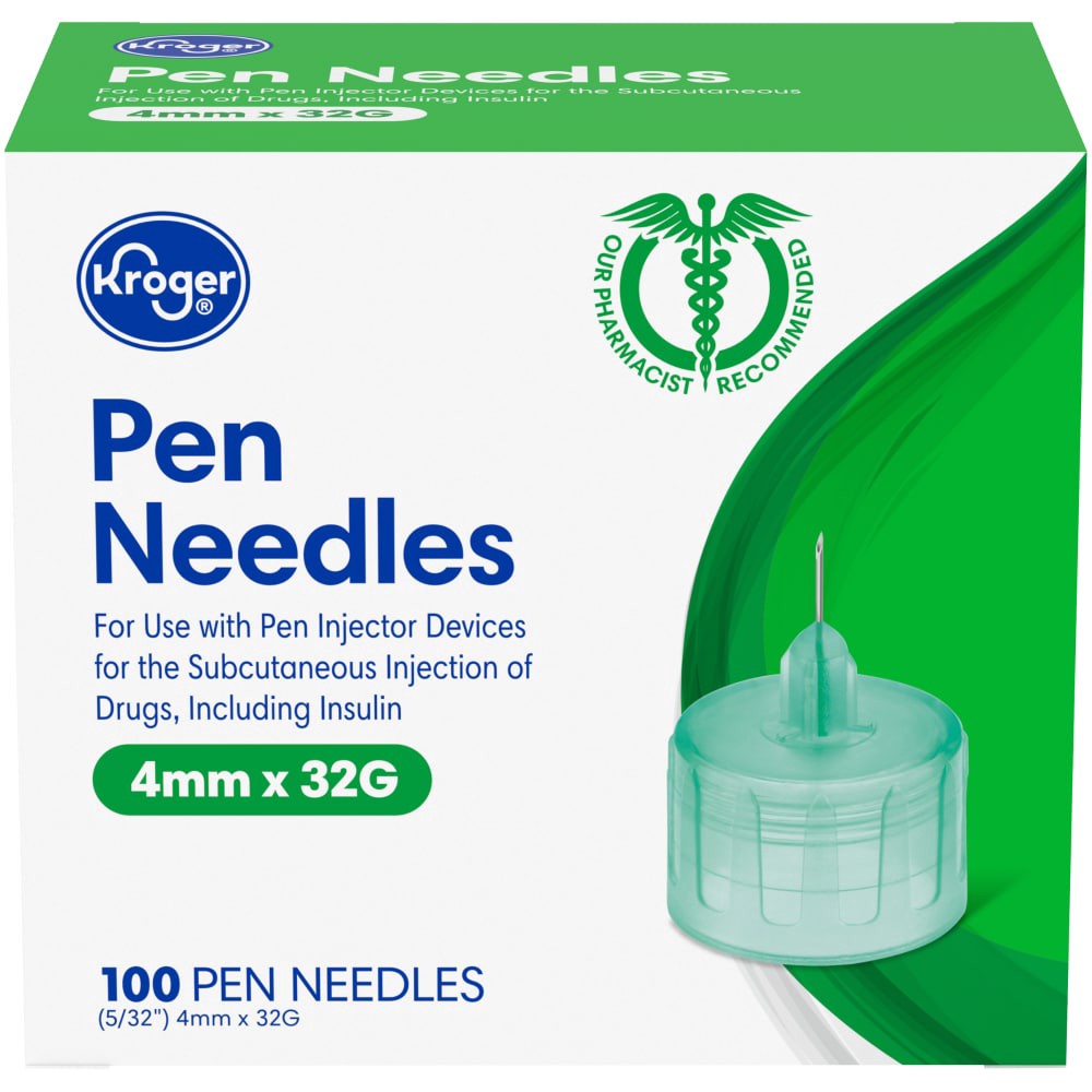 slide 2 of 3, Kroger Pen Needles 4Mm X 32G, 100 ct