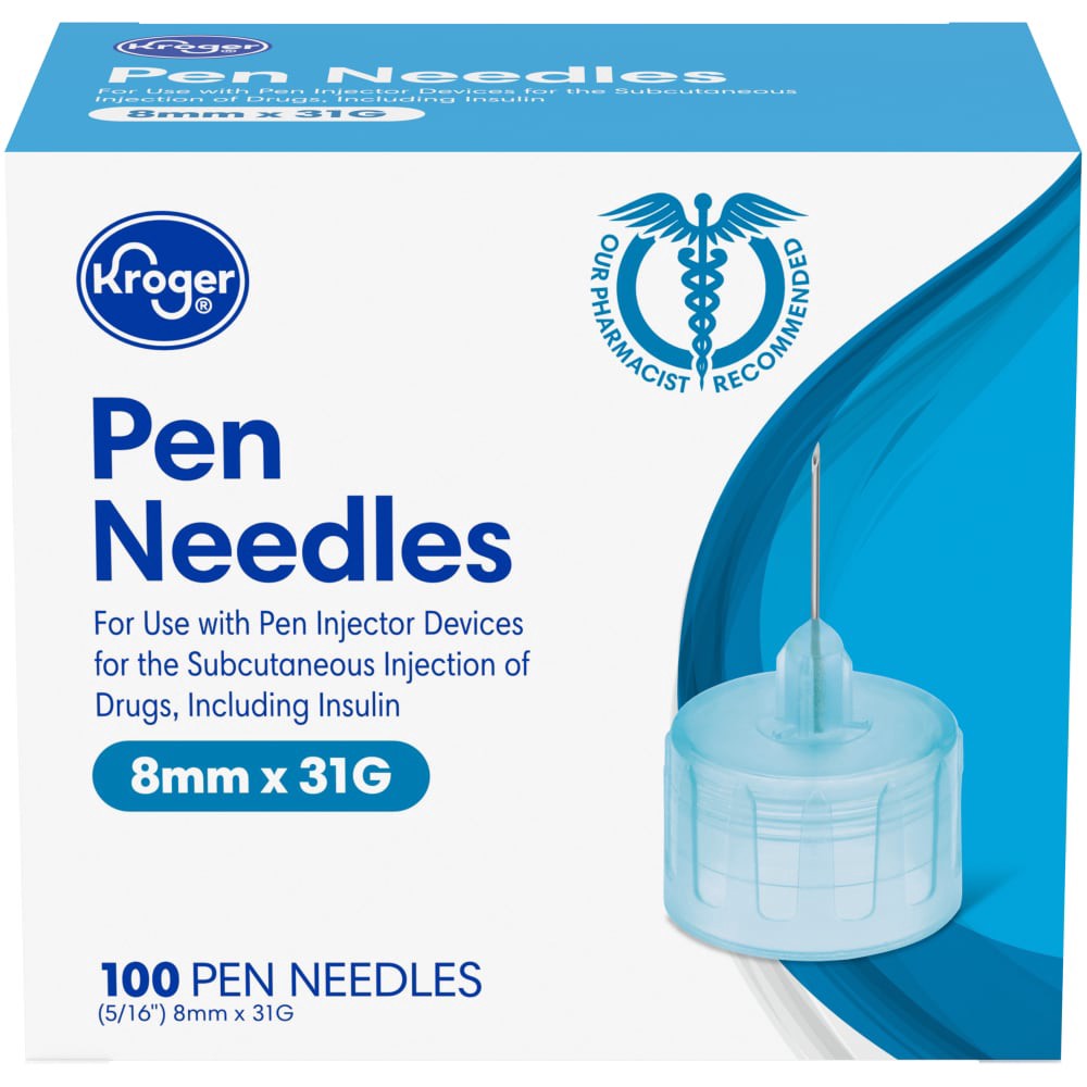 slide 3 of 3, Kroger Pen Needles 8Mm X 31G, 100 ct