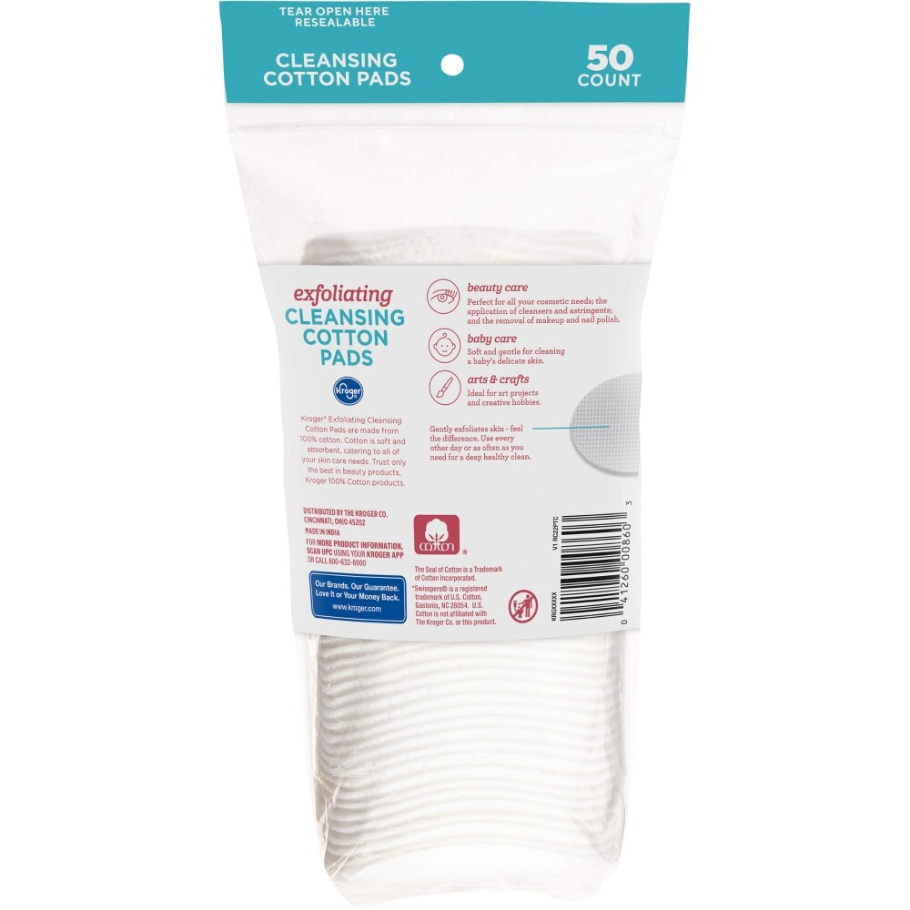 slide 2 of 2, Kroger Exfoliating Cotton Ovals, 50 ct