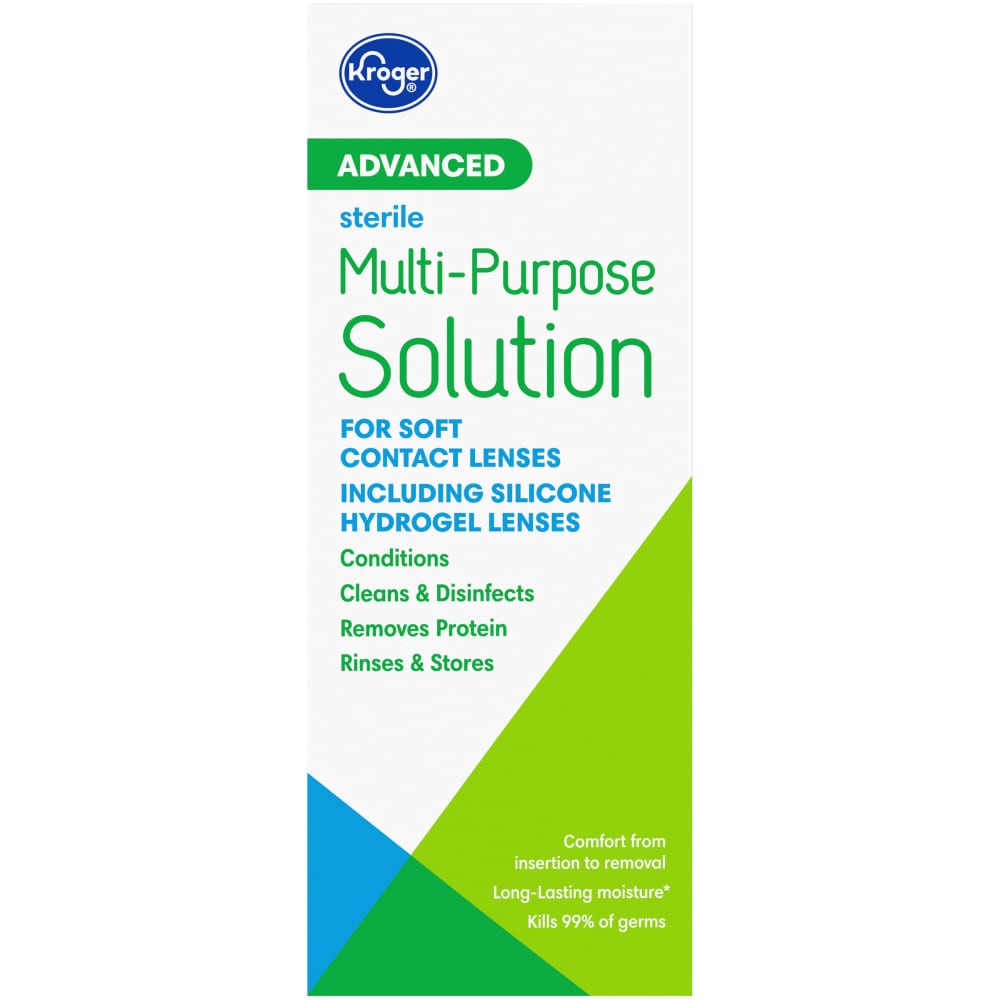 slide 2 of 3, Kroger Advanced Multi-Purpose Contact Solution, 12 fl oz