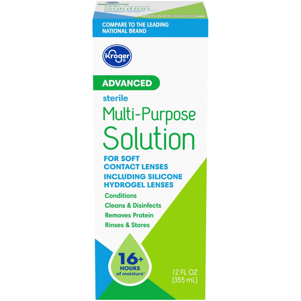 slide 3 of 3, Kroger Advanced Multi-Purpose Contact Solution, 12 fl oz