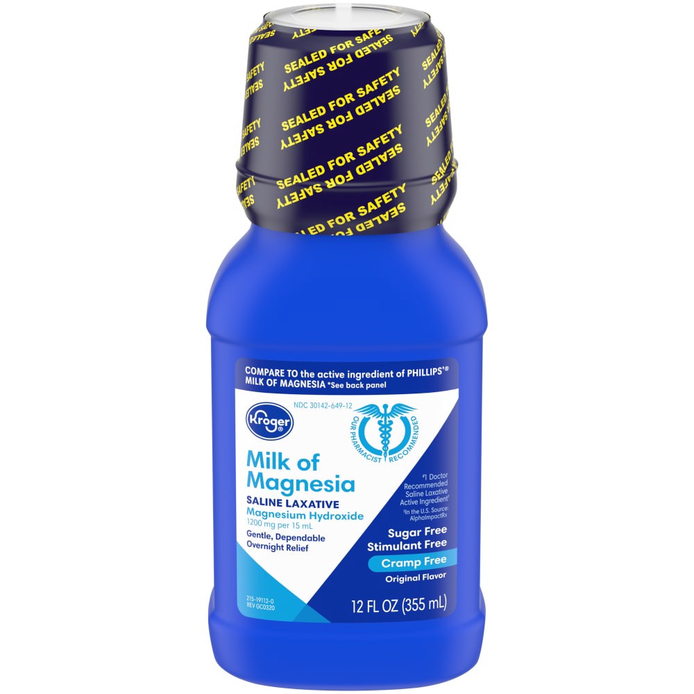 slide 2 of 3, Kroger Original Flavor Milk Of Magnesia Saline Laxative, 12 fl oz