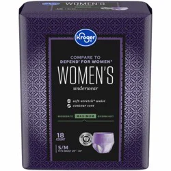 Kroger® Adult Incontinence Underwear for Women Maximum Absorbency, S/M with Soft Stretch