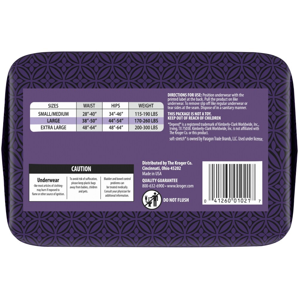 slide 2 of 5, Kroger Women's Large Maximum Absorbency Underwear, 16 ct