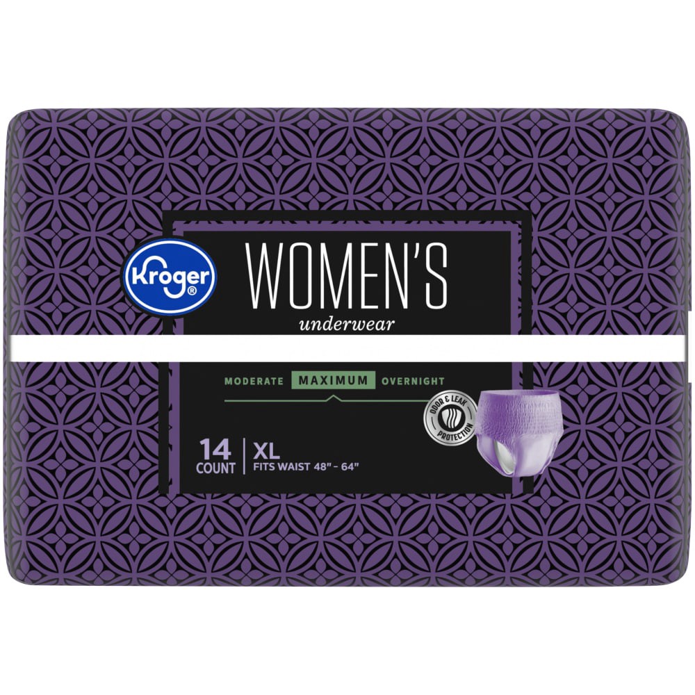 slide 3 of 6, Kroger Maximum Absorbency Xl Women's Underwear, 14 ct