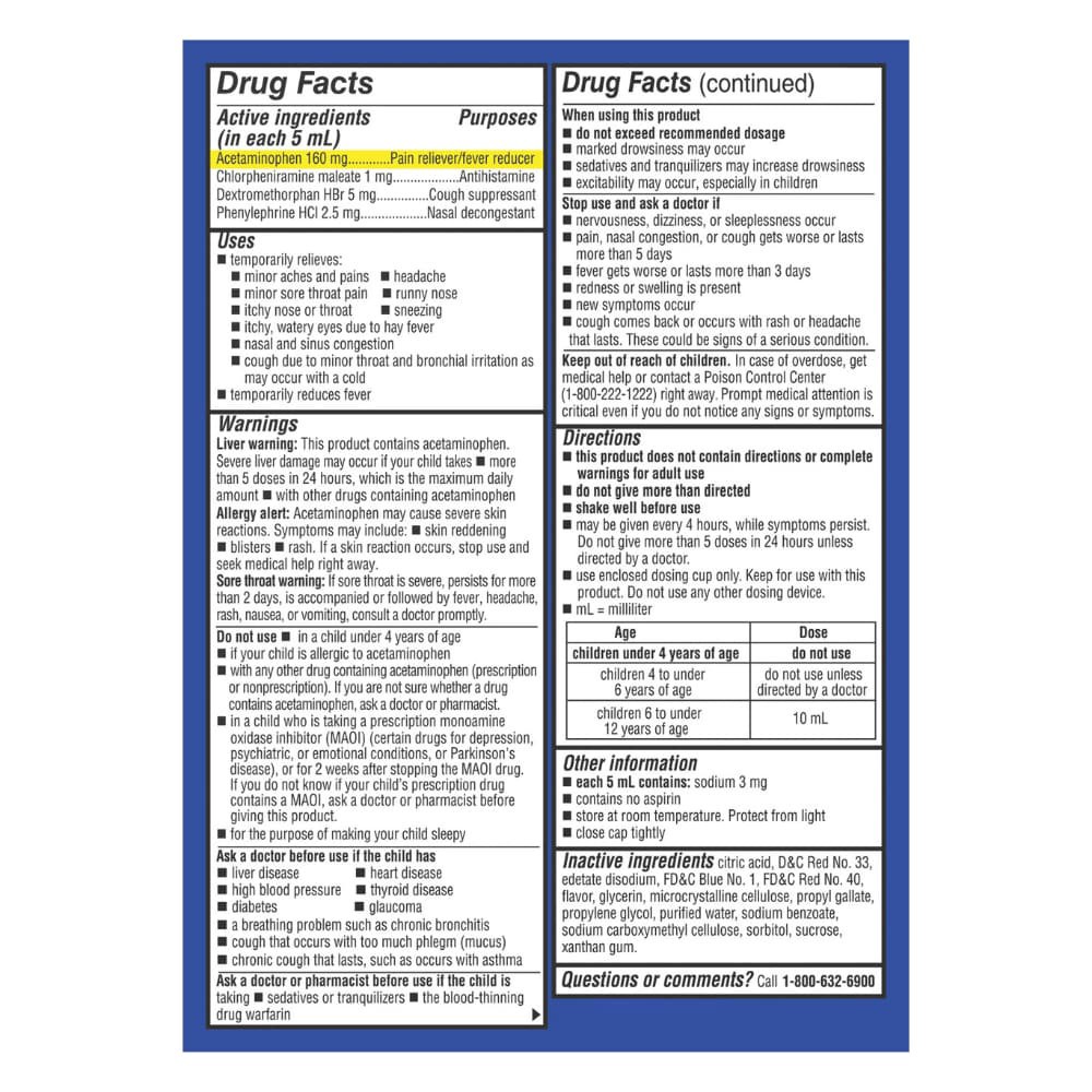 slide 2 of 2, Kroger Children's Grape Flavor Multi-Symptom Fever & Cold Liquid, 4 fl oz