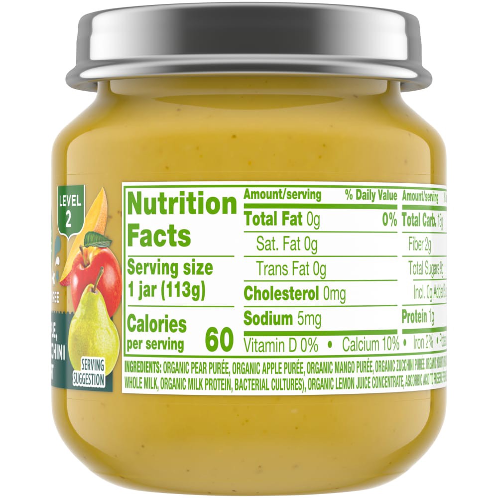 slide 3 of 3, Simple Truth Organic Mango Pear Apple Zucchini And Yogurt Baby Food Puree, 4 oz