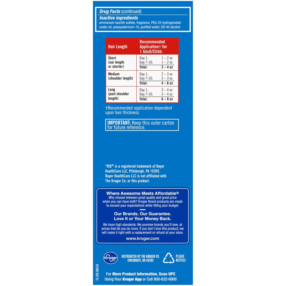 slide 6 of 6, Kroger Maximum Strength Lice Killing Shampoo, 8 fl oz