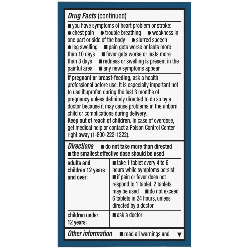 slide 3 of 6, Kroger Ibuprofen Pain Reliever/Fever Reducer Coated Tablets 200Mg, 24 ct