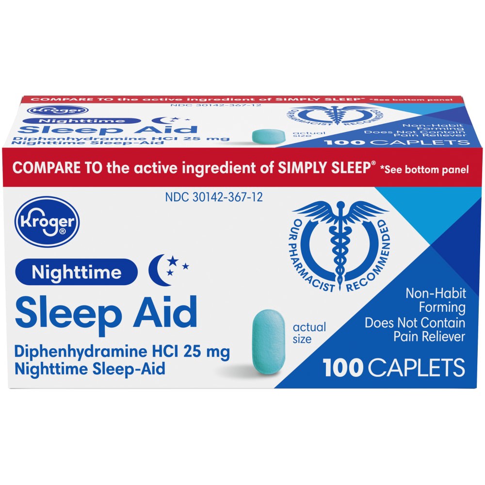 slide 3 of 3, Kroger Nighttime Sleep-Aid, 100 ct