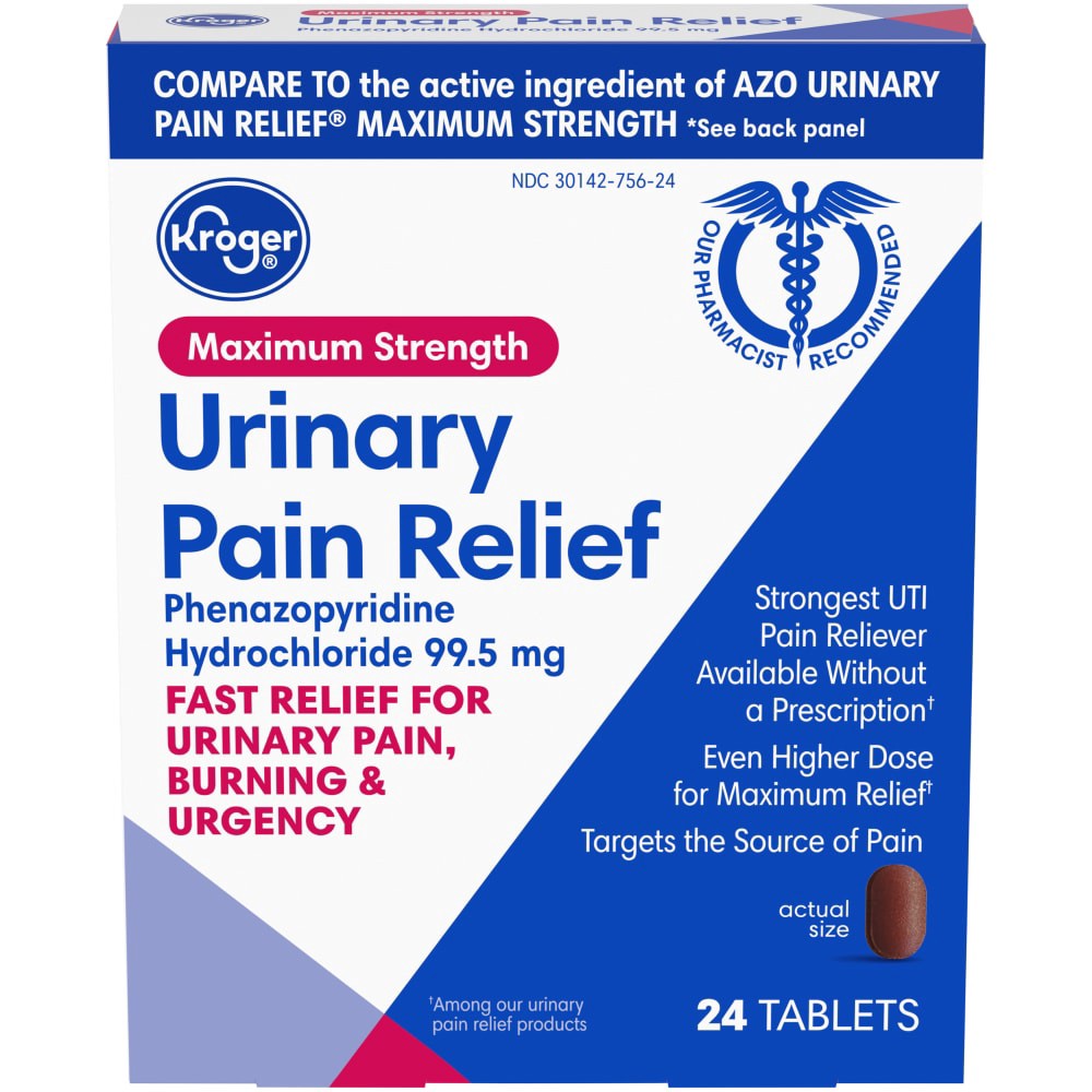 slide 2 of 5, Kroger Maximum Strength Urinary Pain Relief Tablets, 24 ct
