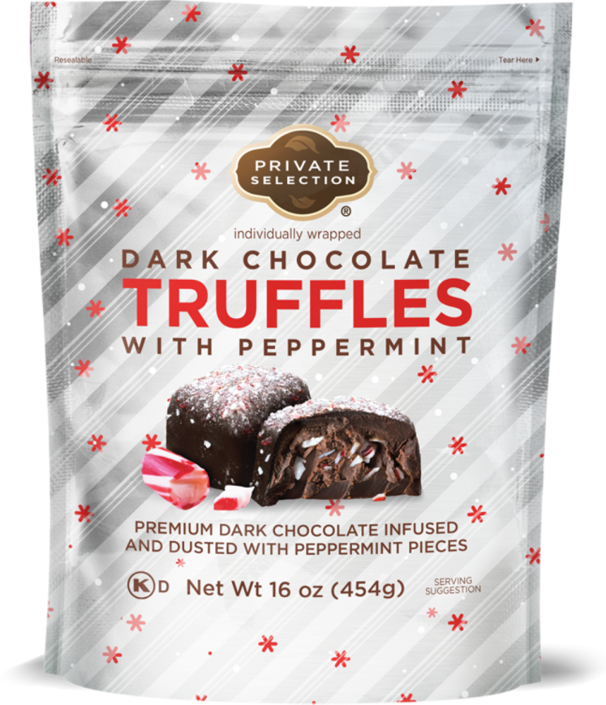 Private Selection Holiday Dark Chocolate Truffles With Peppermint 16 oz