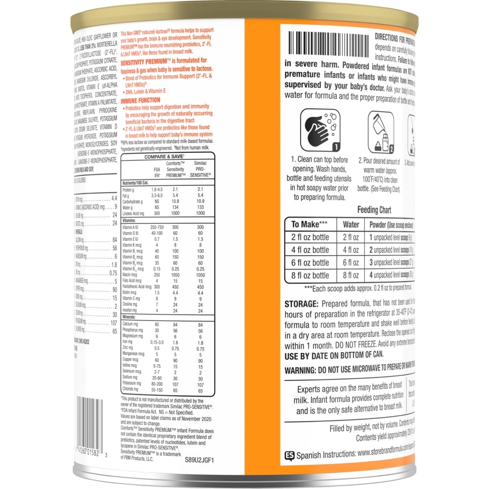 slide 2 of 4, Comforts Sensitivity Premium Infant Formula Milk Based Powder Value Size, 33.2 oz