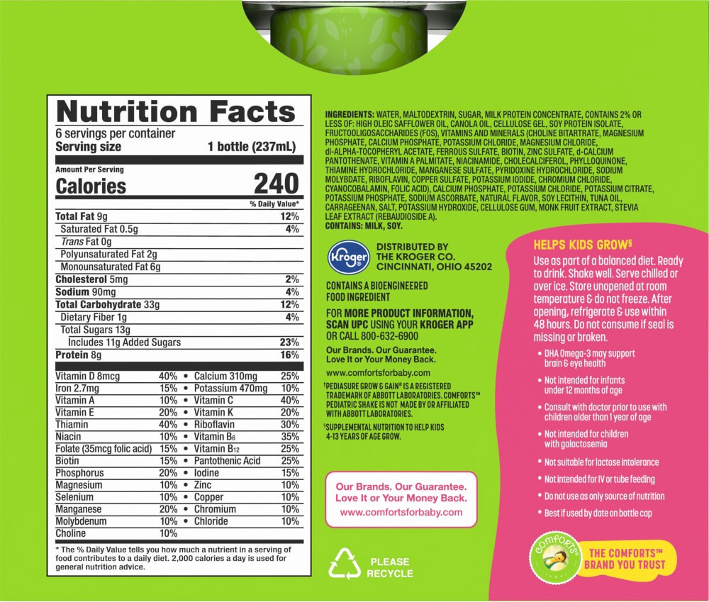 slide 2 of 2, Comforts Strawberry Pediatric Drink, 6 ct