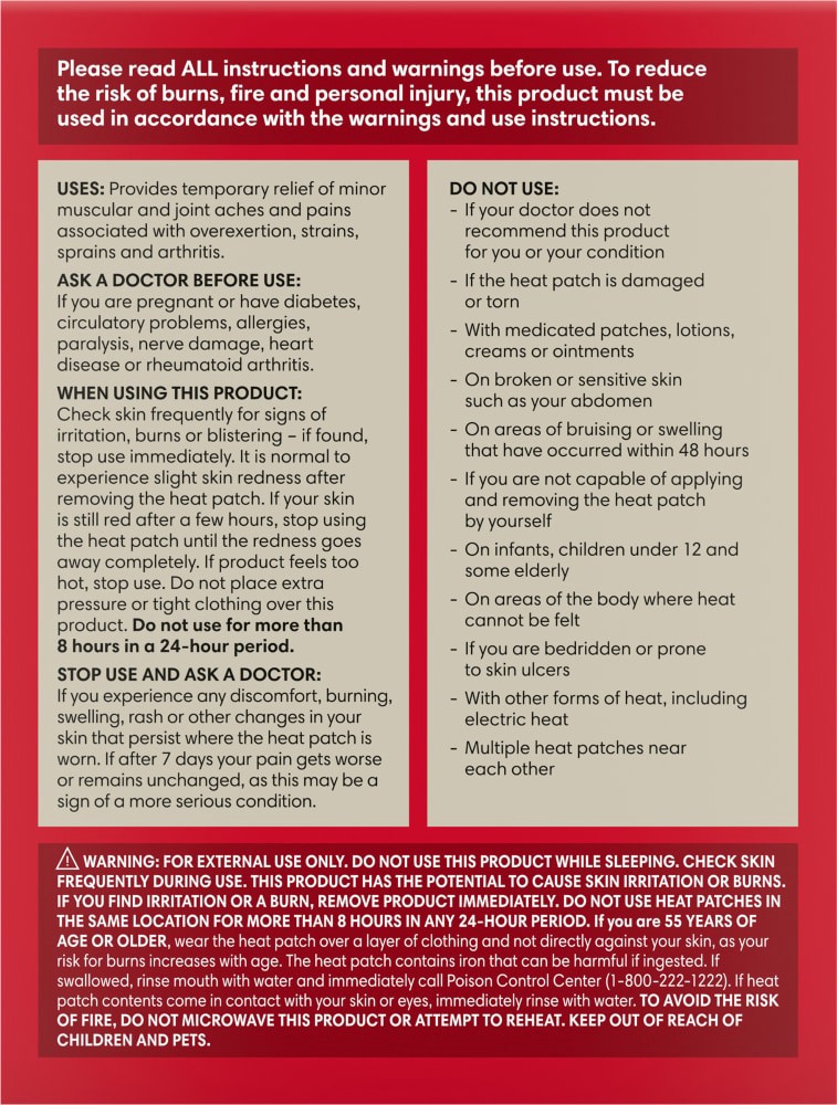 slide 5 of 5, Kroger Back & Large Areas Heat Therapy Patches, 3 ct