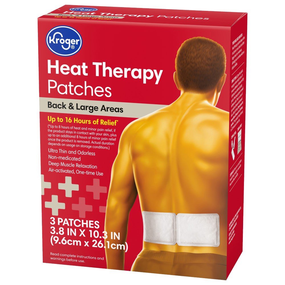 slide 4 of 5, Kroger Back & Large Areas Heat Therapy Patches, 3 ct