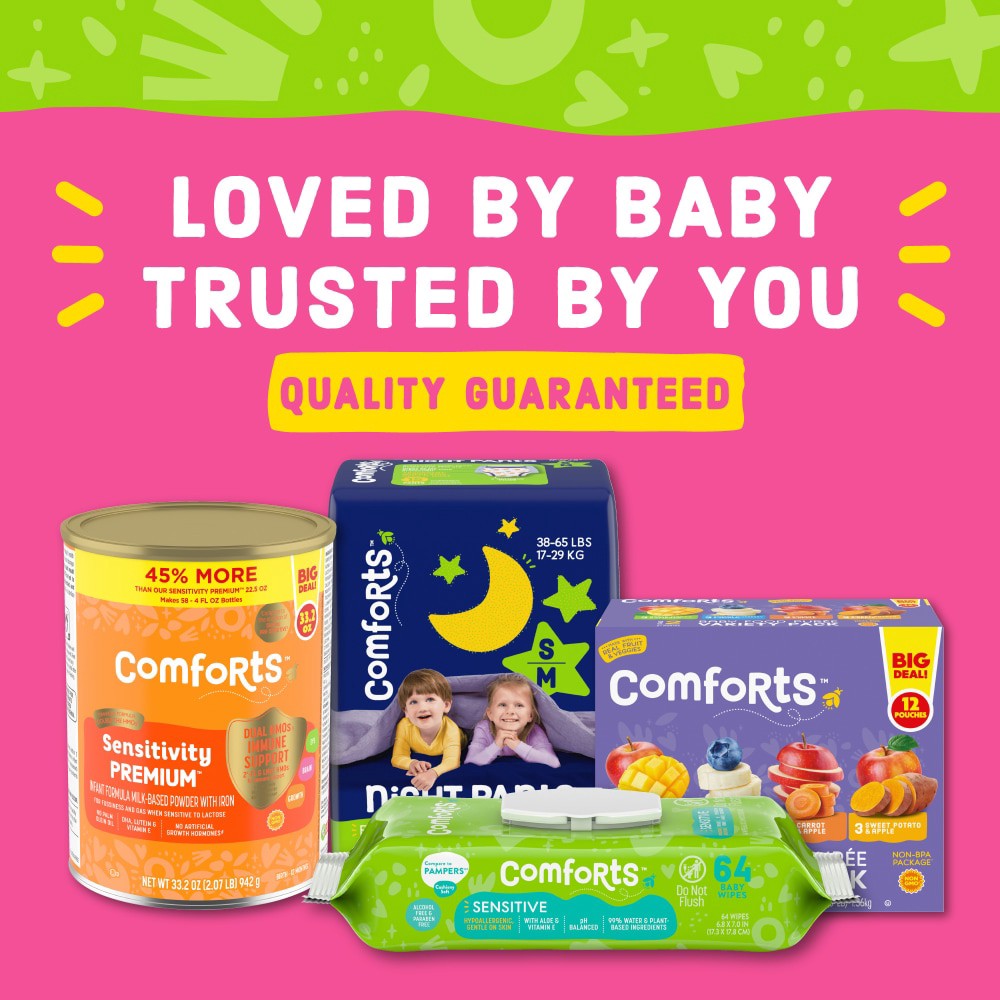 slide 4 of 5, Comforts Girls Training Pants Size 3T-4T (32-40 Lbs), 23 ct