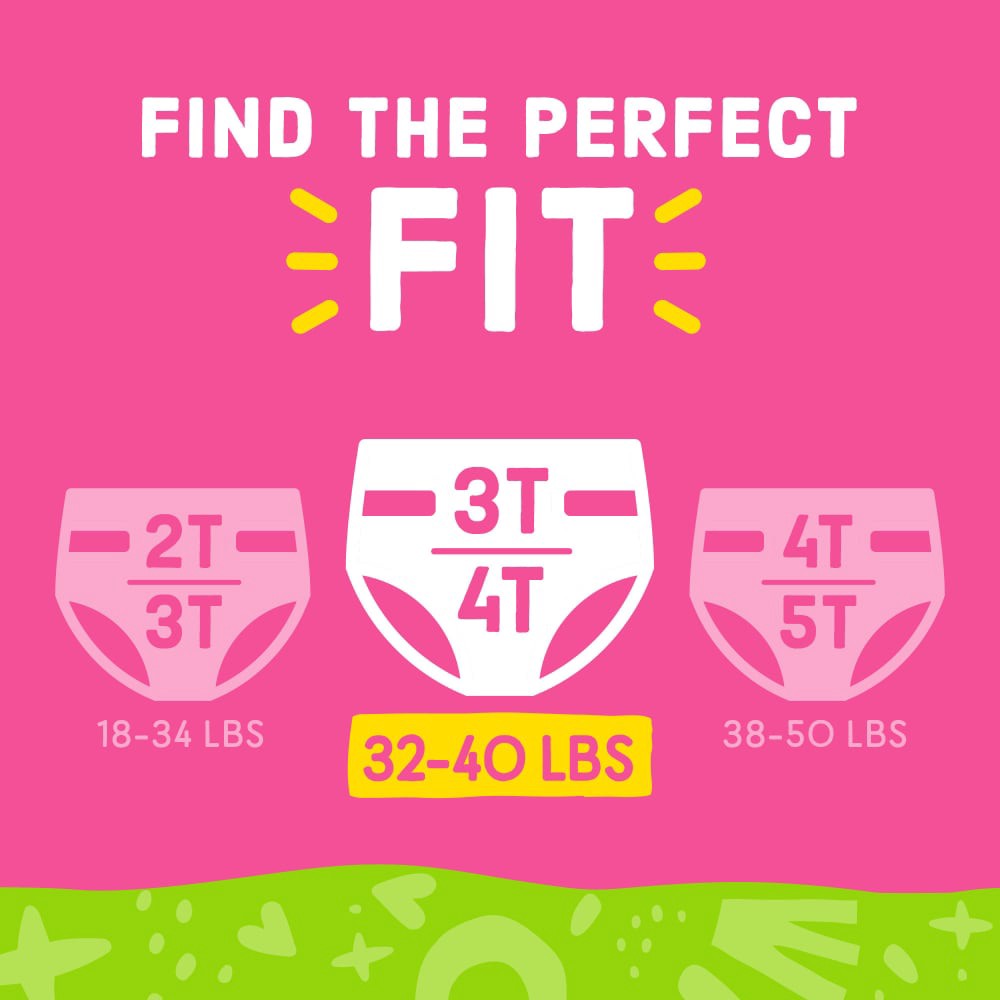 slide 2 of 5, Comforts Girls Training Pants Size 3T-4T (32-40 Lbs), 23 ct