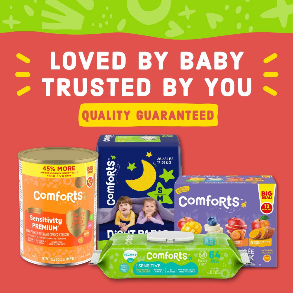slide 5 of 5, Comforts Baby Diapers Size 2, 144 ct