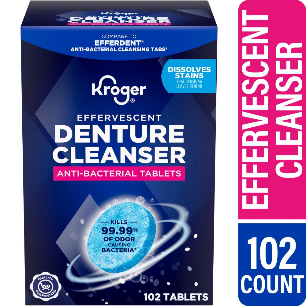 slide 5 of 5, Kroger® Effervescent Denture Cleanser Tablets, 102 ct