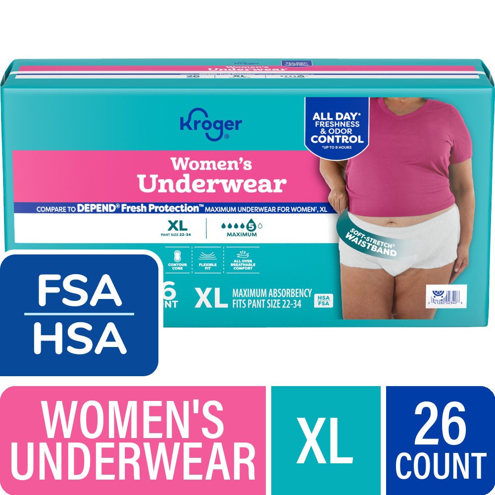 slide 2 of 5, Kroger® Women Maximum Absorbency Underwear, XL