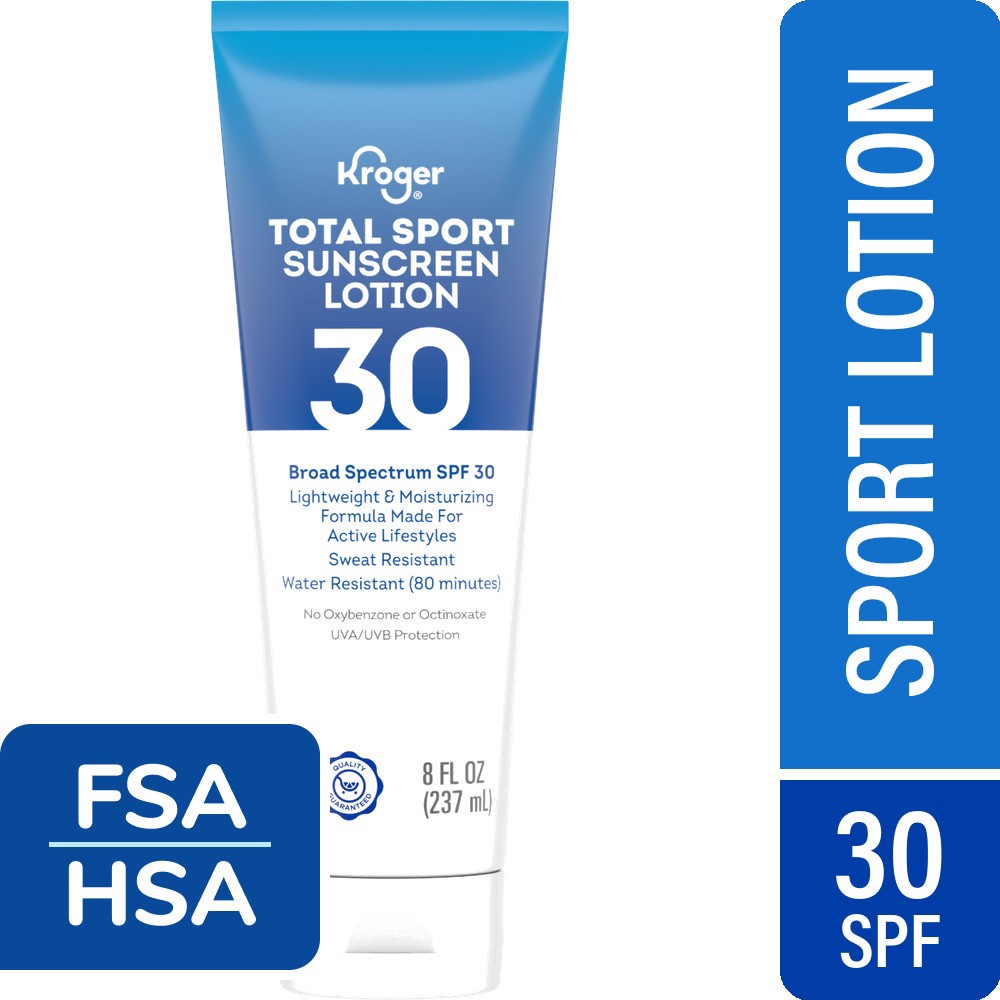 slide 3 of 4, Kroger® Sport Sunscreen Lotion SPF 30, 8 fl oz