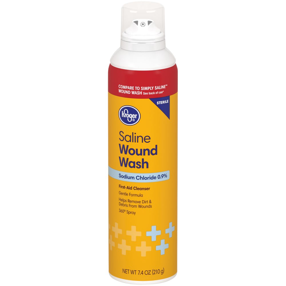 slide 2 of 3, Kroger Sterile Saline Wound Wash, 7.4 fl oz