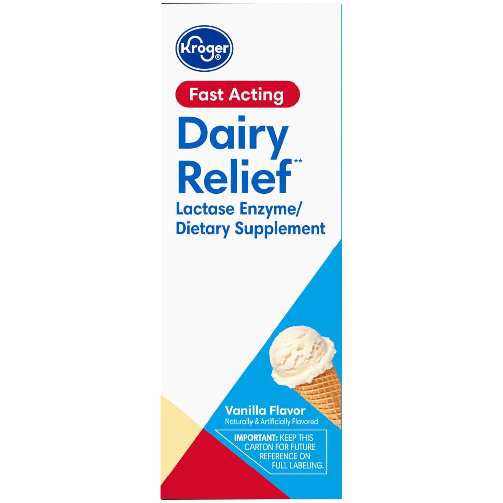 slide 4 of 5, Kroger Vanilla Flavor Dairy Relief Chewable Tablets, 32 ct