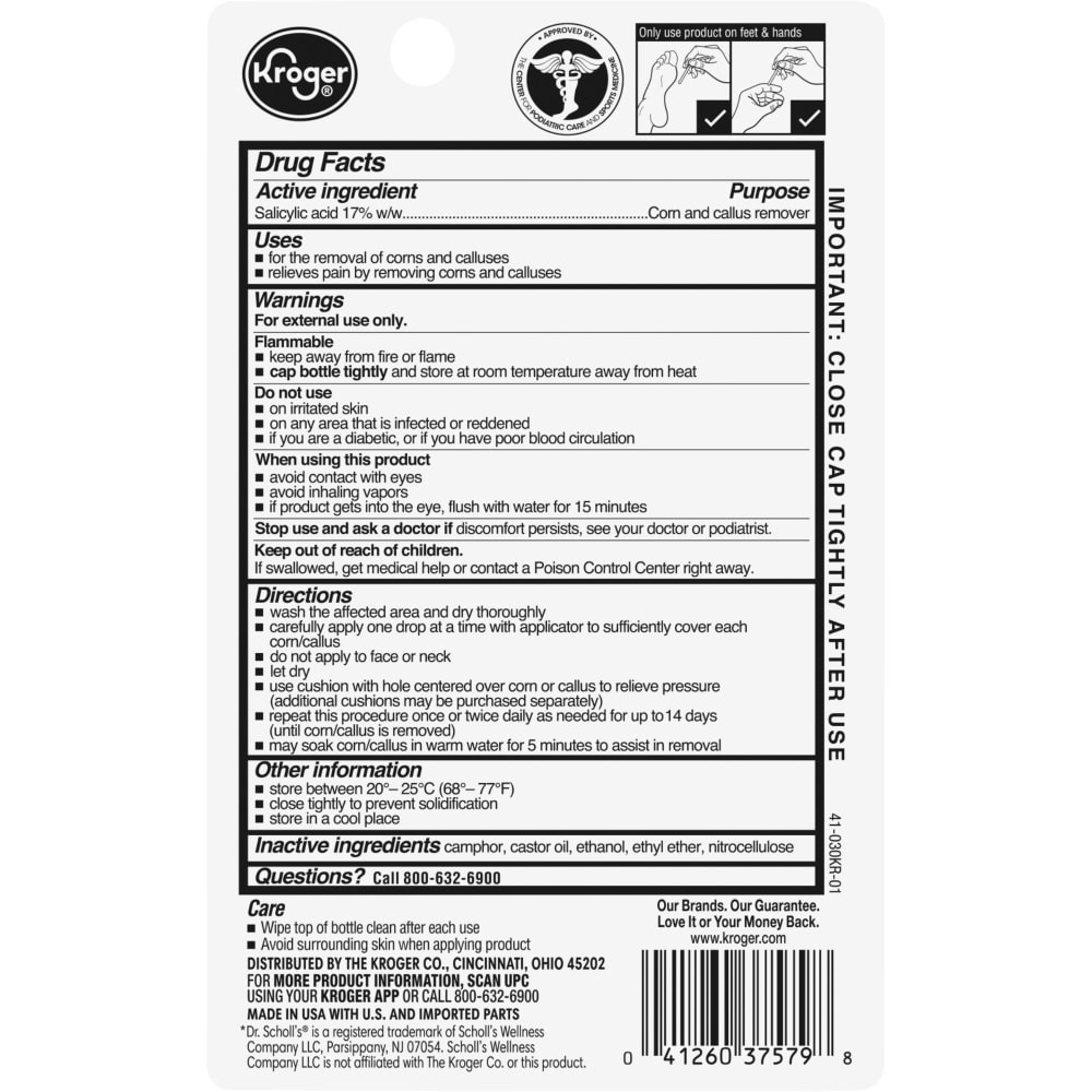 slide 2 of 2, Kroger Liquid Corn & Callus Remover, 0.33 fl oz