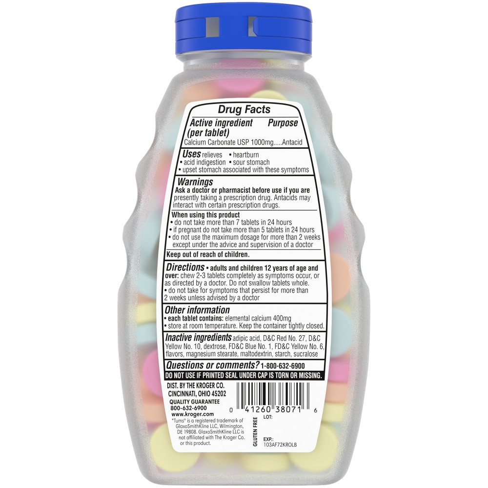 slide 4 of 5, Kroger Ultra Strength Antacid Chewable Tablets, 72 ct