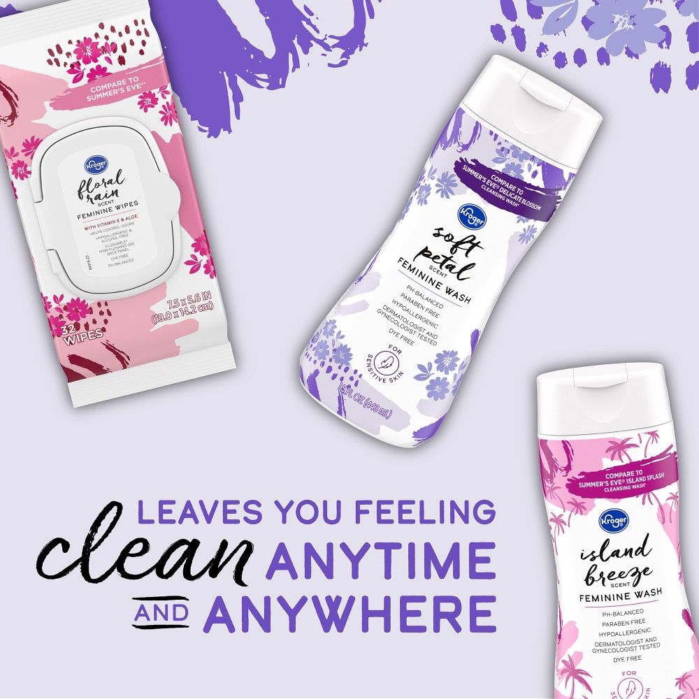 slide 4 of 4, Kroger Soft Petal Scent Feminine Wash, 15 fl oz