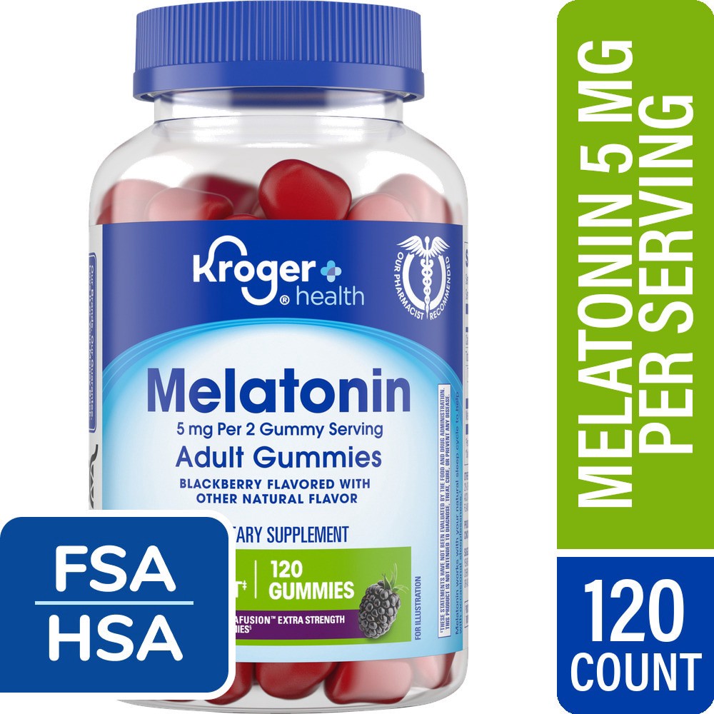 slide 3 of 6, Kroger Melatonin Adult Gummies 5Mg, 120 ct