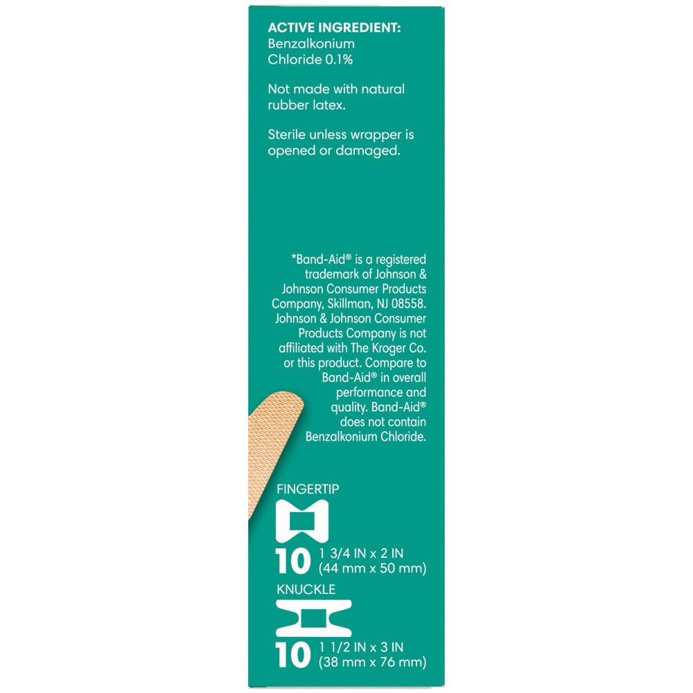 slide 3 of 5, Kroger Advanced Antibacterial Flexible Assorted Sizes Fabric Bandages, 20 ct