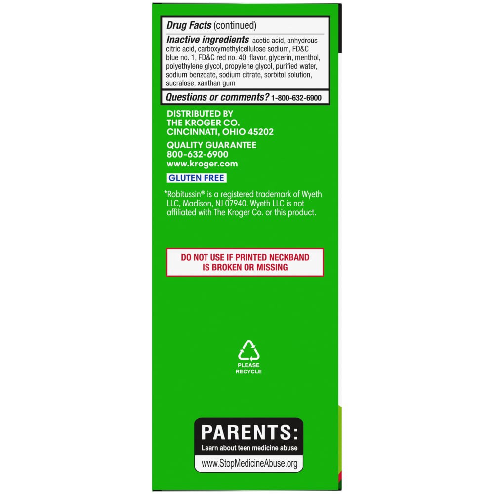 slide 4 of 4, Kroger Tussin Dm Raspberry & Menthol Flavor Liquid Cough Suppressant & Expectorant, 4 fl oz